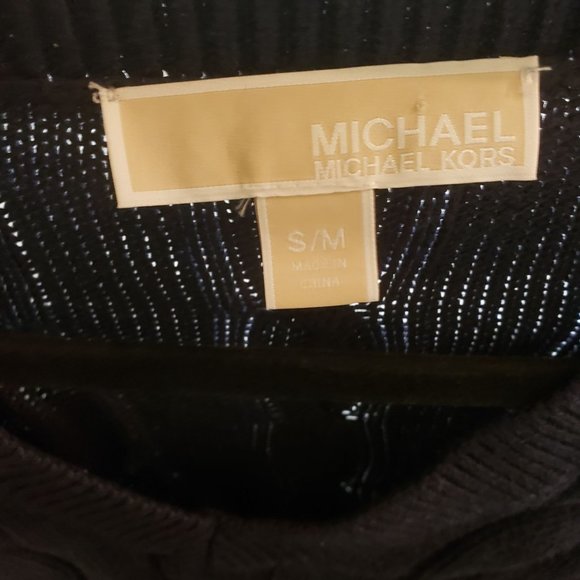 Michael Kors chunky knit tunic sweater size S/M Navy blue oversized - Picture 4 of 11